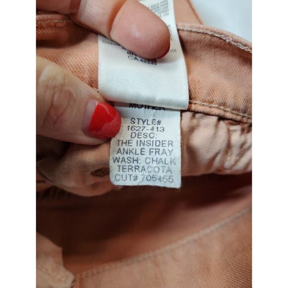 MOTHER The Insider Ankle Fray Jeans 28 Terracotta Crop Flare Bootcut - Picture 11 of 16